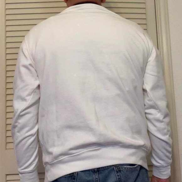 SWEATSHIRT WHITE DOGS PAWS NATURE COTTAGE GRANNY MOM CORE - Picture 4 of 4